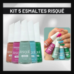Kit 5 Esmaltes Risque Coleção Nova Cor e Voltei Esmalte Atacado