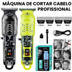 Máquina De Cortar Cabelo Profissional Smart Lcd Barbeador Elétrico Transparente Sem Fio Para Homens
