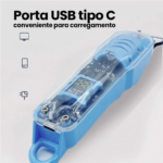 Máquina De Cortar Cabelo Profissional Smart Lcd Barbeador Elétrico Transparente Sem Fio Para Homens