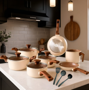 Jogo De Panelas Cerâmico Antiaderente Indução 10 Peças