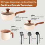 Jogo De Panelas Cerâmico Antiaderente Indução 10 Peças