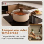 Jogo De Panelas Cerâmico Antiaderente Indução 10 Peças