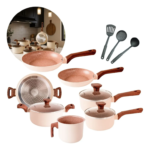 Jogo De Panelas Cerâmico Antiaderente Indução 10 Peças