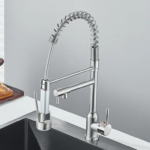 Torneira Cozinha Gourmet Inox Flexivel Para Monocomando Bifuncional Torneiras De Pia Retráteis Com Spray Extensor