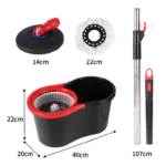 360 ° Balde De Esfregão Giratório Multiuso Ajustável-Com 2 Recargas-Centrífugo Rodas E Rodo De Alça 100 % original