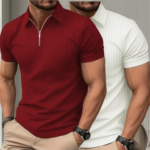 Kit 2 Camisetas Polo Manga Curta Ziper Masculina Canelada