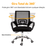 Cadeira De Escritorio Home Office Giratoria Com Tela Mesh