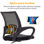 Cadeira De Escritorio Home Office Giratoria Com Tela Mesh