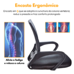 Cadeira De Escritorio Home Office Giratoria Com Tela Mesh