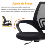Cadeira De Escritorio Home Office Giratoria Com Tela Mesh