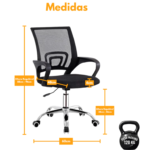 Cadeira De Escritorio Home Office Giratoria Com Tela Mesh