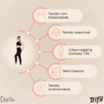 Calça Legging Feminina Trifil Sem Costura Academia Cós Alto