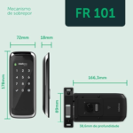 Fechadura Digital de Sobrepor Touch Screen FR 101 Preto Intelbras