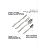 Faqueiro Tramontina Búzios cem Aço Inox com Detalhe 24 Peças