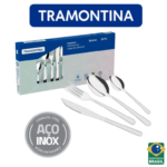 Faqueiro Tramontina Búzios cem Aço Inox com Detalhe 24 Peças