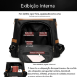 Bolsa feminina à prova d’água e antifurto ideal para escola trabalho e viagens