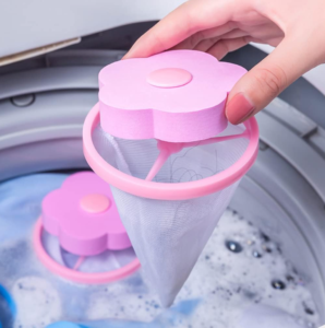 Kit 2 Filtro Coletor de Pelos Fiapos e Cabelos Para Máquina Lavar Roupa Saco Flutuante Resíduos de Lavagem Reutilizável