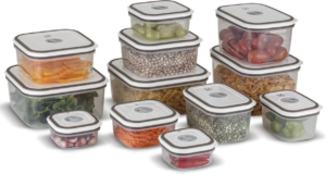 Potes Herméticos Electrolux de Plástico Cinza Retangular com 12 Unidades