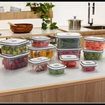 Potes Herméticos Electrolux de Plástico Cinza Retangular com 12 Unidades