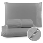 Jogo De Lençol 400 Fios Ponto Palito Cama Queen