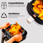 Kit 2 Forma de Silicone Air Fryer Grande 20CM Assadeira Fritadeira Quadrada