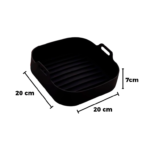 Kit 2 Forma de Silicone Air Fryer Grande 20CM Assadeira Fritadeira Quadrada