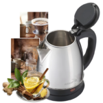 Chaleira Eletrica Inox 1.8L Potencia 1000W 1500W Desligamento Automatico Base 360 Ferve Rapido