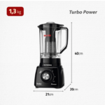 Liquidificador 3 velocidades Turbo Power preto – L-99FB – Mondial
