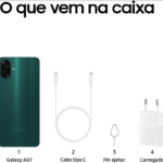 Celular Samsung Galaxy A07 128gb, 4gb, Câmera 50mp, Tela 6.7 , Proteção Ip54, Processador 6nm – Verde