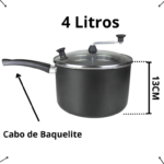 Panela de Pipoca Profissional RL 4L Antiaderente Tampa de Vidro Preto