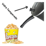 Panela de Pipoca Profissional RL 4L Antiaderente Tampa de Vidro Preto