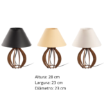 Kit 2 unidades Abajur La Finesse Cupula – Luminária Para Decoração Quarto e Sala
