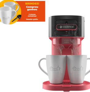 Cafeteira Elétrica Vermelha E Preta Cadence 127v ou 220v Single Up Caf230