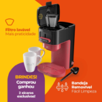 Cafeteira Elétrica Vermelha E Preta Cadence 127v ou 220v Single Up Caf230