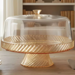 Kit Boleira Alta + Queijeira + Jarra 2 Litros + Manteigueira + Açucareiro Em Acrílico Resistente