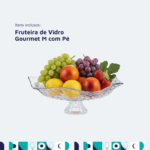 Fruteira Saladeira Vidro Pé Gourmet Cozinha Mesa Jantar Buffet Decoração Centro Mesa Vidro Ruvolo