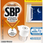 Repelente Elétrico Líquido SBP 45 Noites Novo Aparelho + Refil