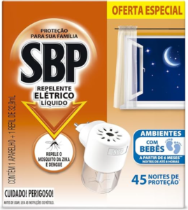 Repelente Elétrico Líquido SBP 45 Noites Novo Aparelho + Refil