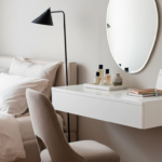 Penteadeira Suspensa com Gaveta Multifuncional Corrediça Organizadora Maquiagens Hall de Entrada Lar