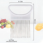 Cortador de Vegetais Inox Fatiador de Cebola Batata Tomate com Apoio Alça Cozinha