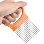 Cortador de Vegetais Inox Fatiador de Cebola Batata Tomate com Apoio Alça Cozinha