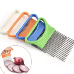 Cortador de Vegetais Inox Fatiador de Cebola Batata Tomate com Apoio Alça Cozinha