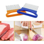 Cortador de Vegetais Inox Fatiador de Cebola Batata Tomate com Apoio Alça Cozinha