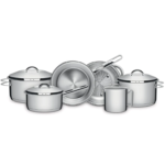 Jogo de Panelas Tramontina Solar em Aço Inox com Fundo Triplo e Tampas de Inox 6 Peças