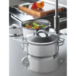 Jogo de Panelas Tramontina Solar em Aço Inox com Fundo Triplo e Tampas de Inox 6 Peças