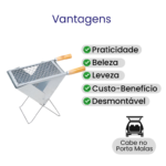 Mini Churrasqueira Portátil De Aço Galvanizado – Gudim