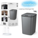 Lixeira Automática 16L com Sensor de Movimento Inteligente Recarregável para Banheiro Cozinha
