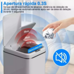 Lixeira Automática 16L com Sensor de Movimento Inteligente Recarregável para Banheiro Cozinha