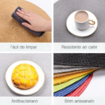 Kit 1/2/4/6 Jogo Americano Redondo Sousplat 38cm – Mesa Posta Jantar e Cozinha Descanso de Prato