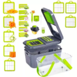 Fatiador Cortador Ralador 22 Peças Descascador De Alimentos Frutas Picador Multifuncional com Lâminas Inox